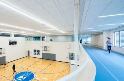 Valley Health System - Valley Center for Health and Wellness Center with Mezzanine Track above Basketball Courts