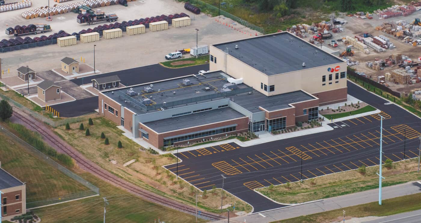 WEC Energy Group - Training Center - Aerial View of Building Exterior and Parking