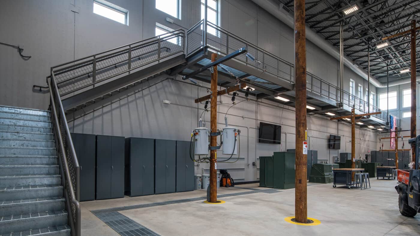 WEC Energy Group - Training Center - Interior View of Utility Pole Training Center