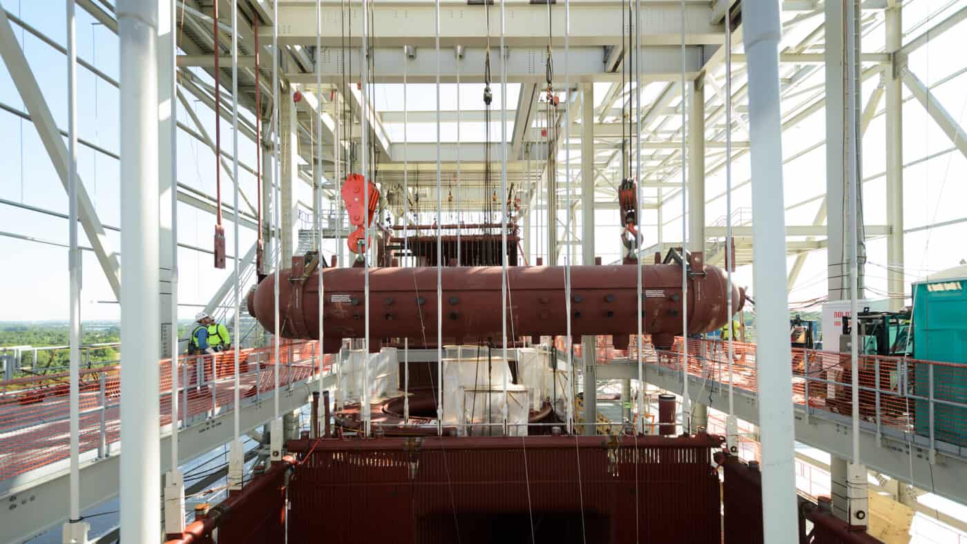 WE Energies - Biomass Fuel Cogeneration Facility - Boiler Being Hoisted into Place during Construction