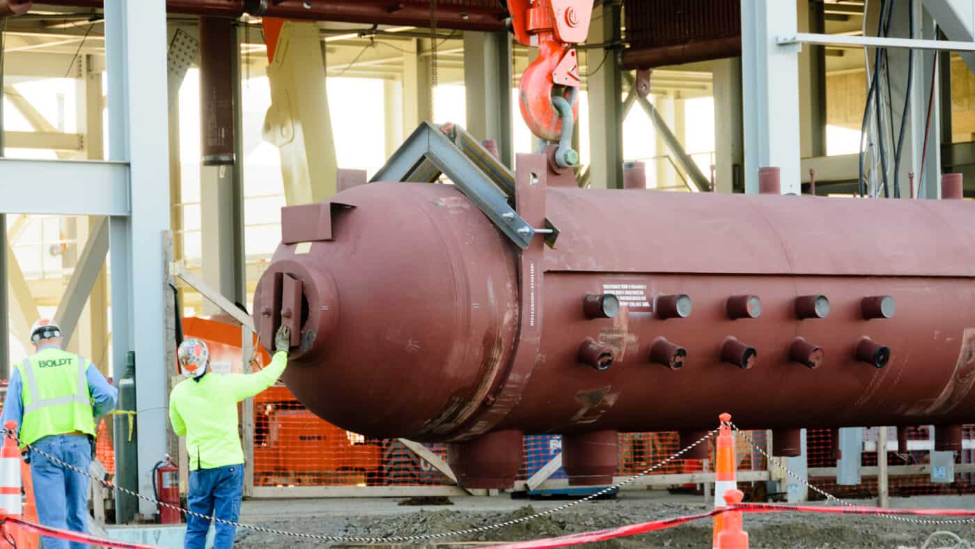 WE Energies - Biomass Fuel Cogeneration Facility - Equipment Hoist during Construction