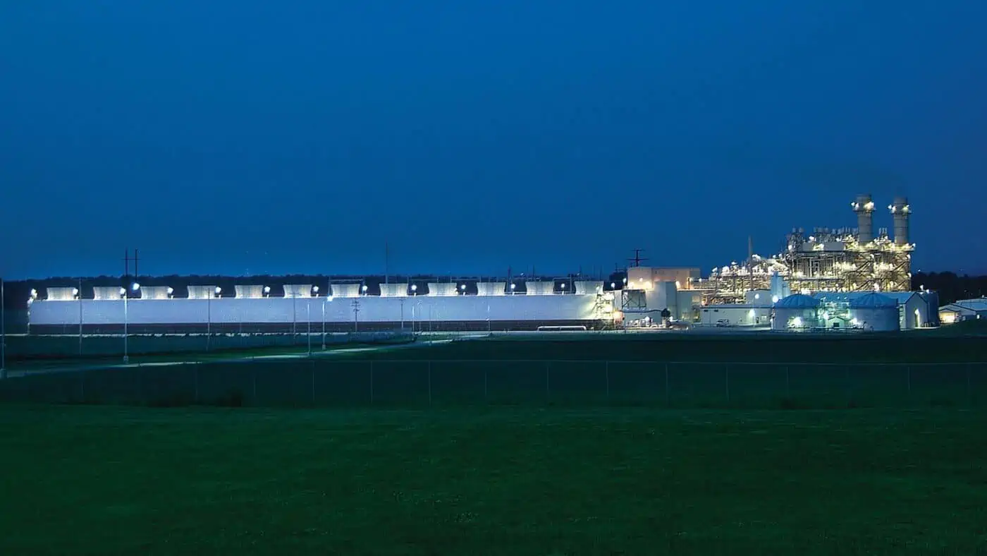 Wisconsin Public Service - Fox Energy Center Natural Gas-Fired Electrical Power Plant Exterior View of Plant at Night