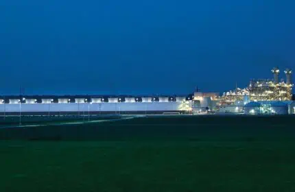 Wisconsin Public Service - Fox Energy Center Natural Gas-Fired Electrical Power Plant Exterior View of Plant at Night