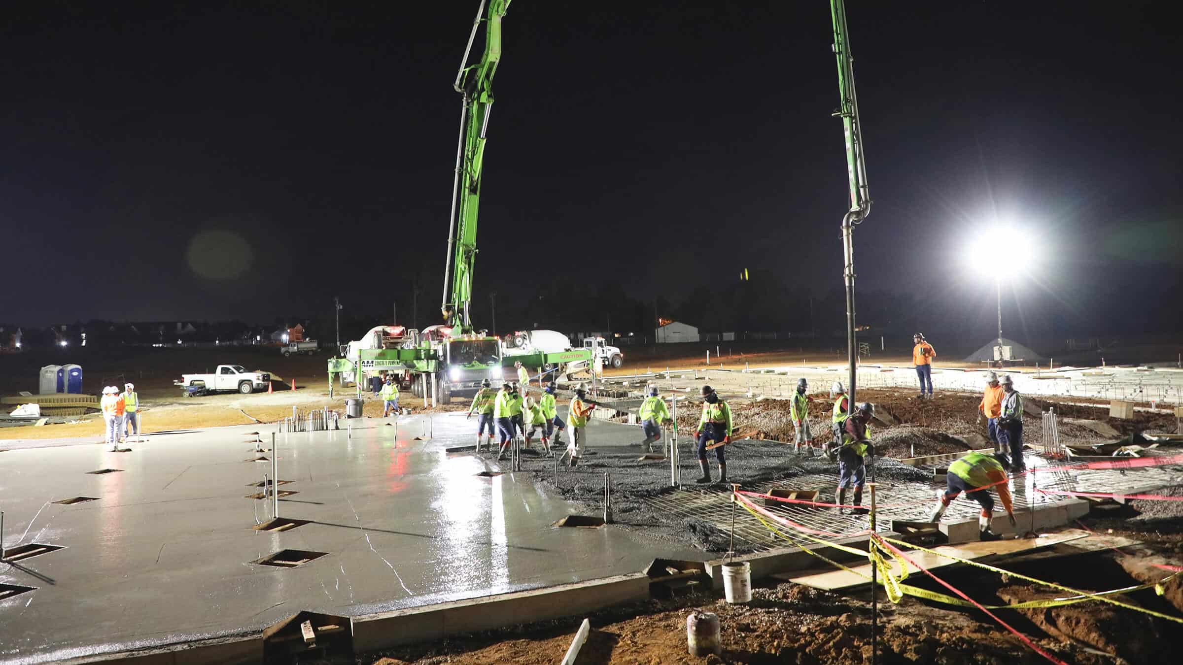 Exterior site with concrete pour