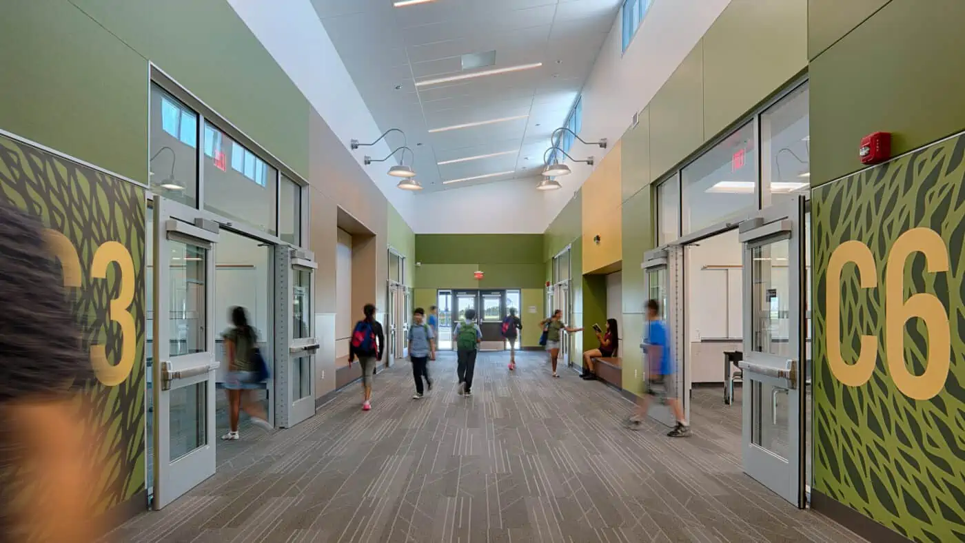 Natomas Unified School District - Paso Verde K-8 School Construction Project Classroom Hallway