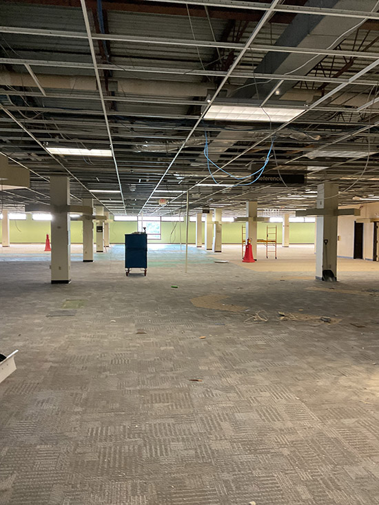 Appleton Public Library - Ceiling, lights & walls removed. 