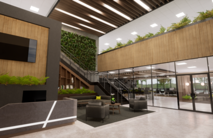 Interior shot of completed project with architectural services provided by Boldt